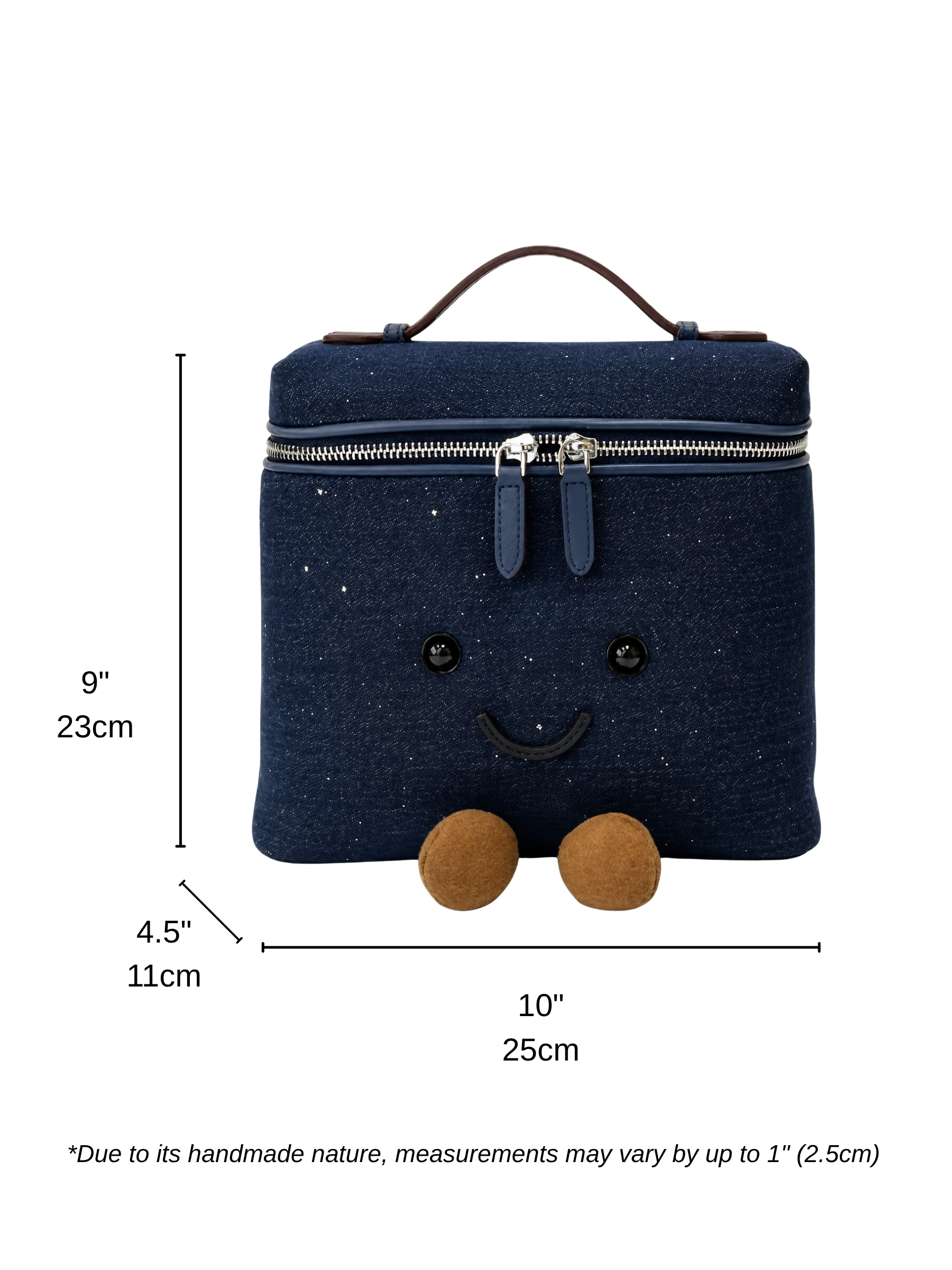Jellykin 25 Denim Calf Leather-Trim Vanity Bag in Blueberry — Size