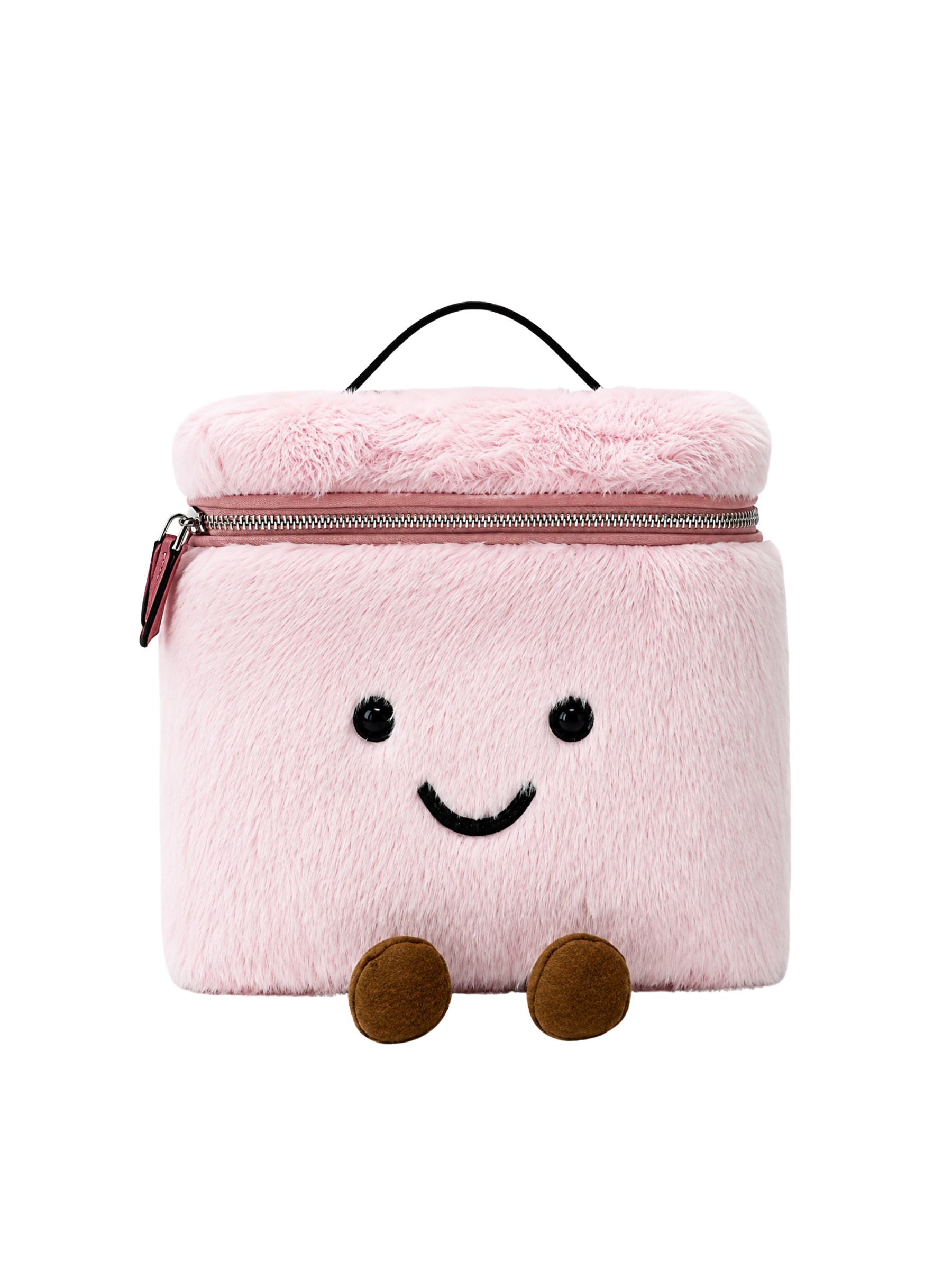 Jellykin 25 Faux Fur Calf Leather-Trim Vanity Bag in Candy — Front