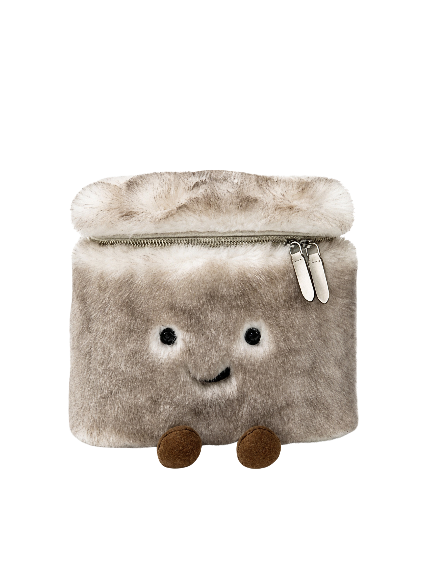 Jellykin 25 Faux Fur Calf Leather-Trim Vanity Bag in Himalaya — Front
