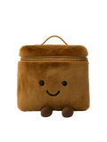 Jellykin 25 Faux Fur Calf Leather-Trim Vanity Bag in Mocha — Front