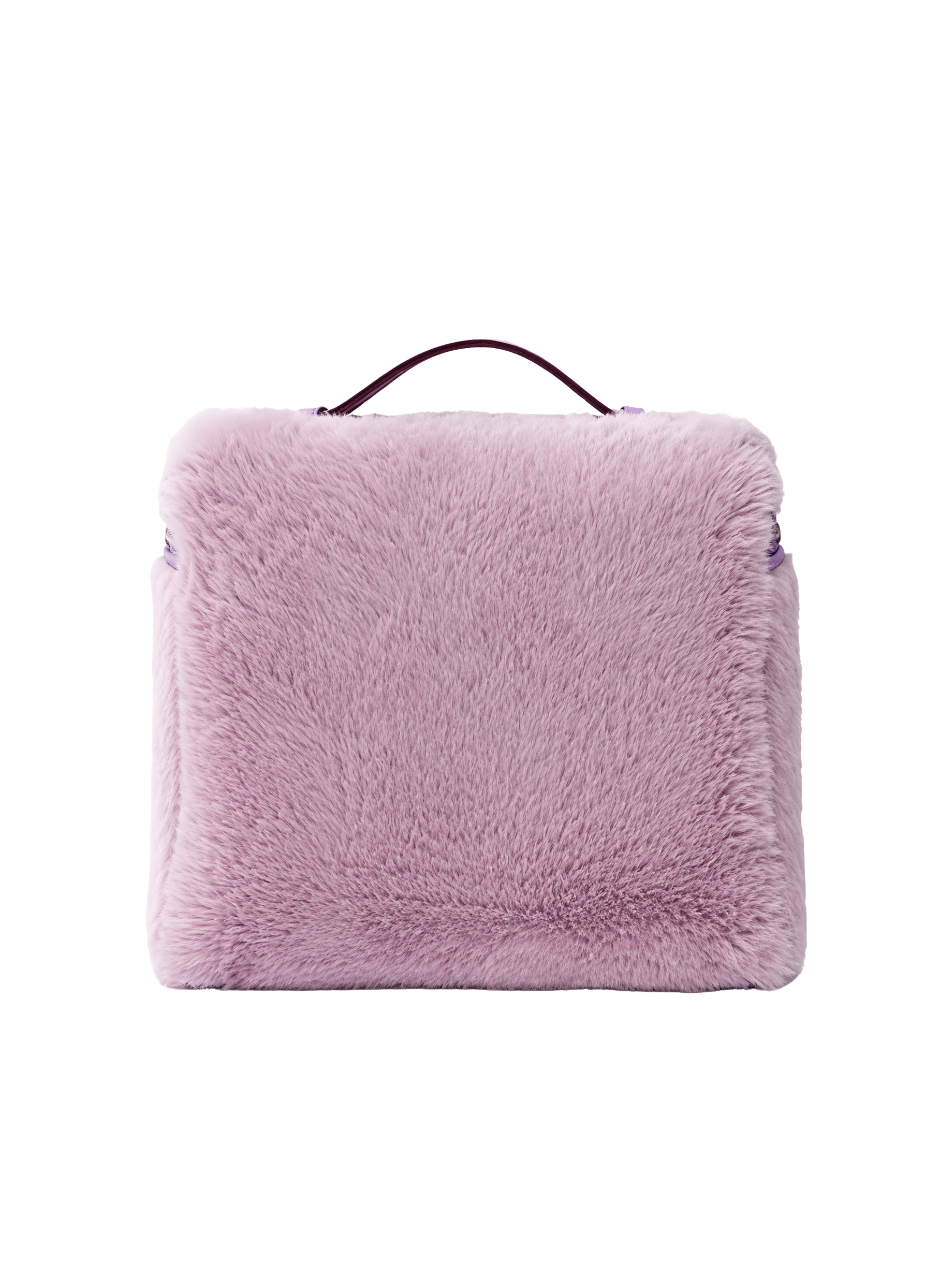 Jellykin 25 Faux Fur Calf Leather-Trim Vanity Bag in Ube — Back