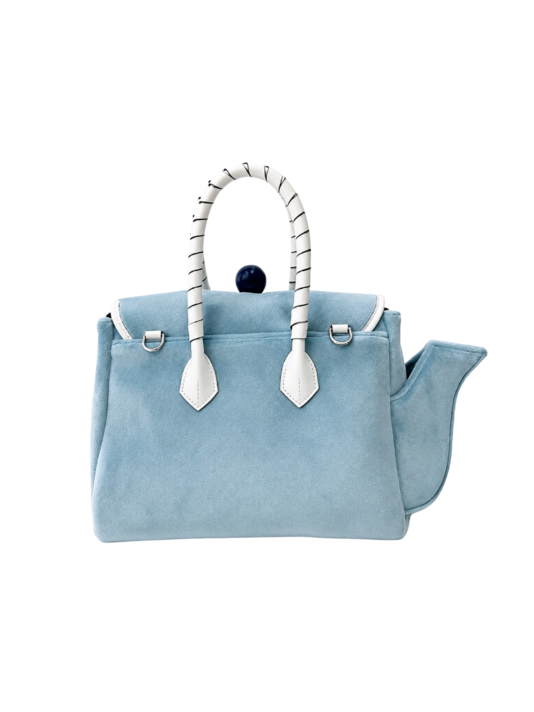 Jellykin 25 Blue Faux Fur Leather Bag - Back