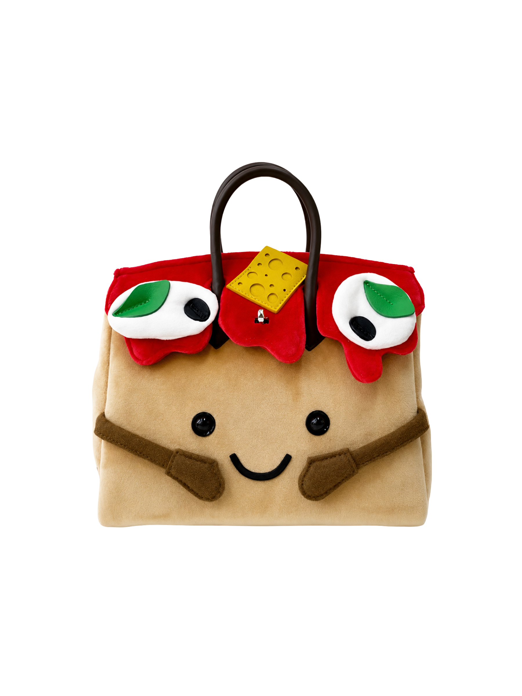 Jellykin 25 Red Faux Fur Leather Bag - Front