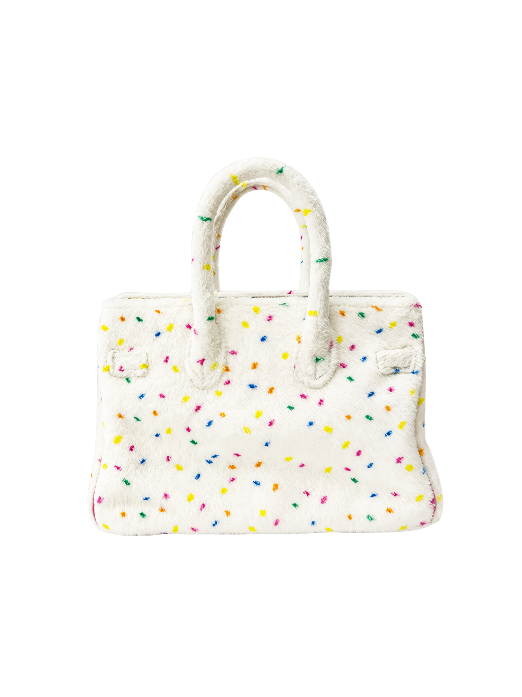 Jellykin 25 White Faux Fur Leather Bag - Back