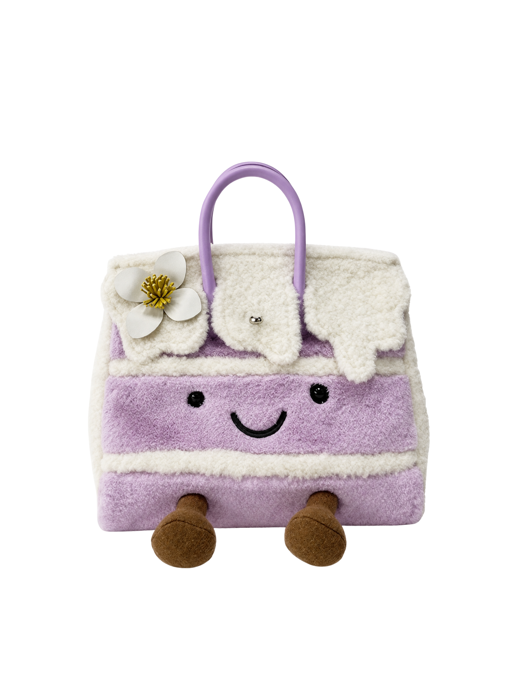 Jellykin 25 Purple Faux Fur Leather Bag - Front