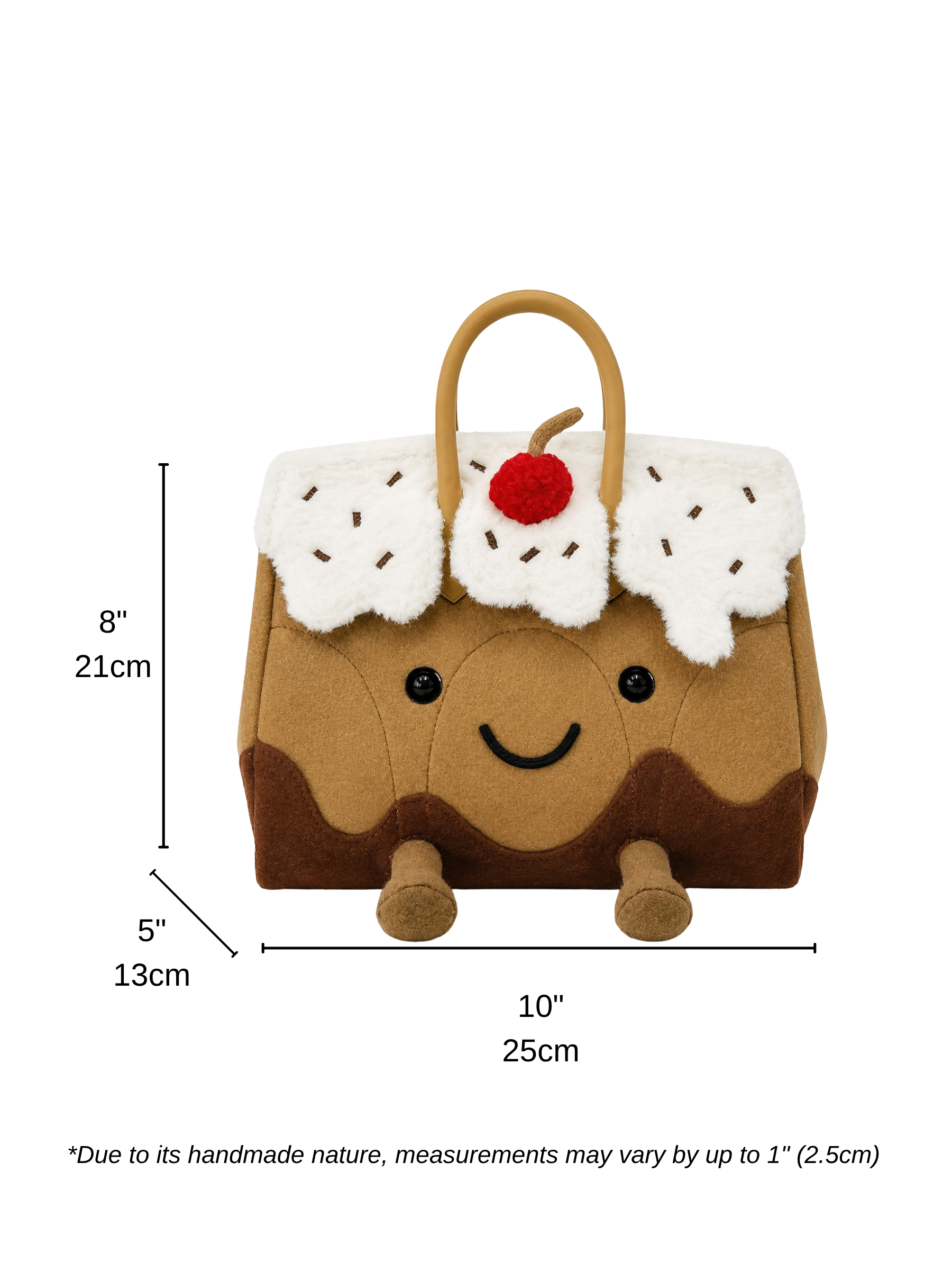 Jellykin 25 Felt Calf Leather-Trim Bag in Sundae — Size
