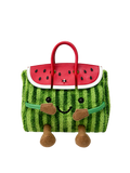Jellykin 25 Faux Fur Calf Leather-Trim Bag in Watermelon — Front