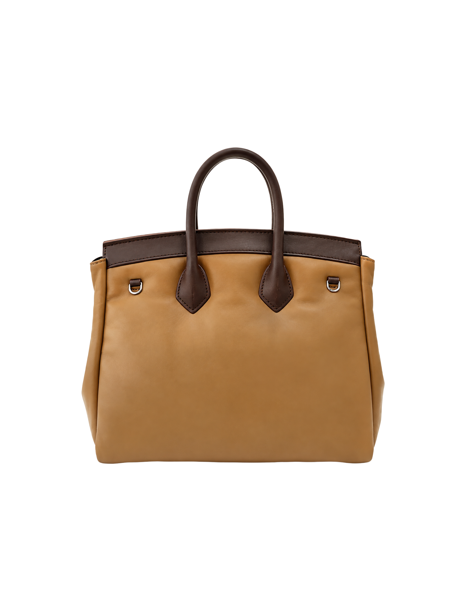 Jellykin 25 Lamb Leather-Trim Bag in Chocolate — Back
