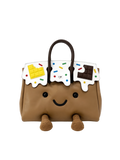 Jellykin 25 Lamb Leather-Trim Bag in Chocolate — Front