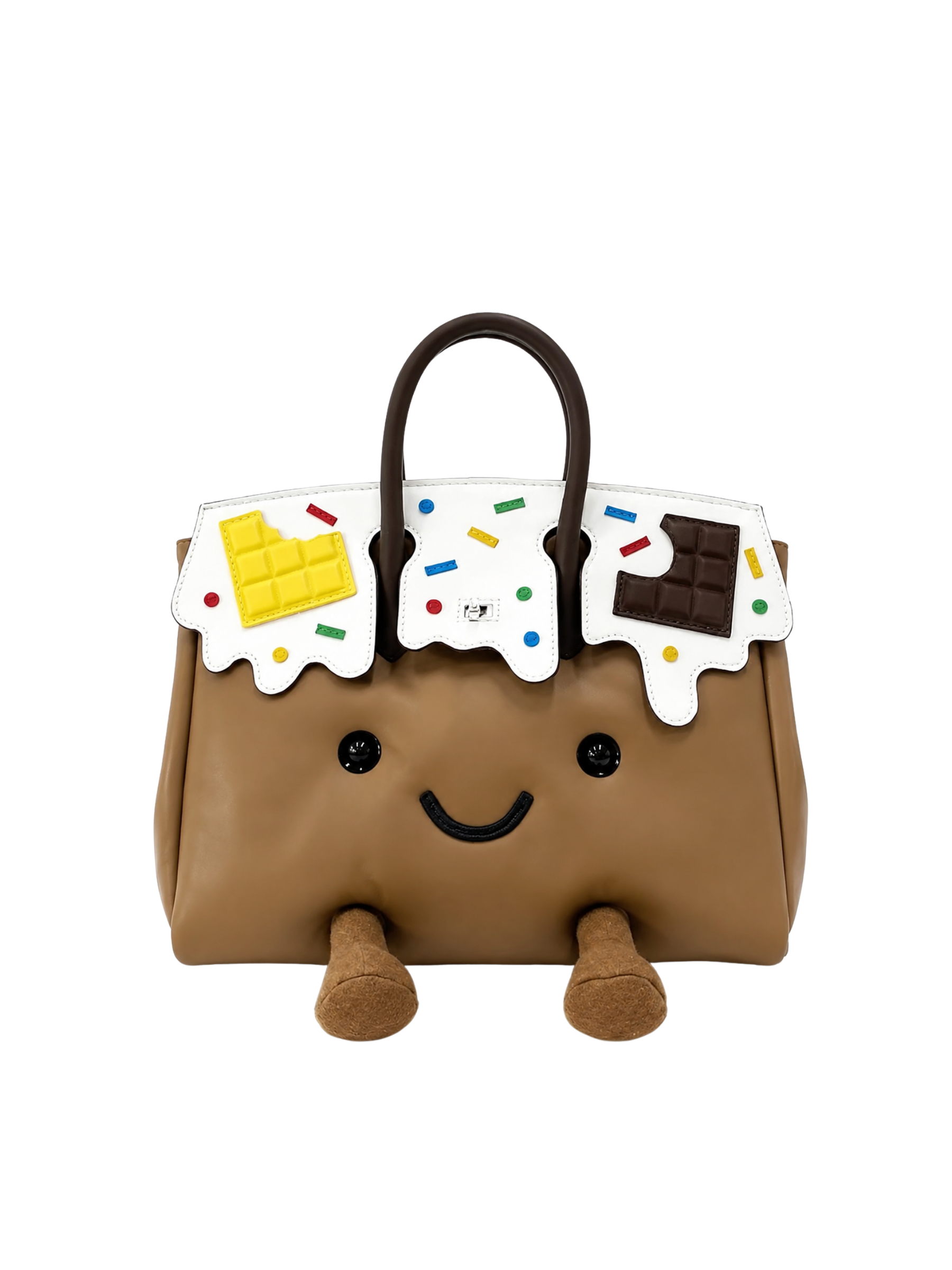 Jellykin 25 Lamb Leather-Trim Bag in Chocolate — Front