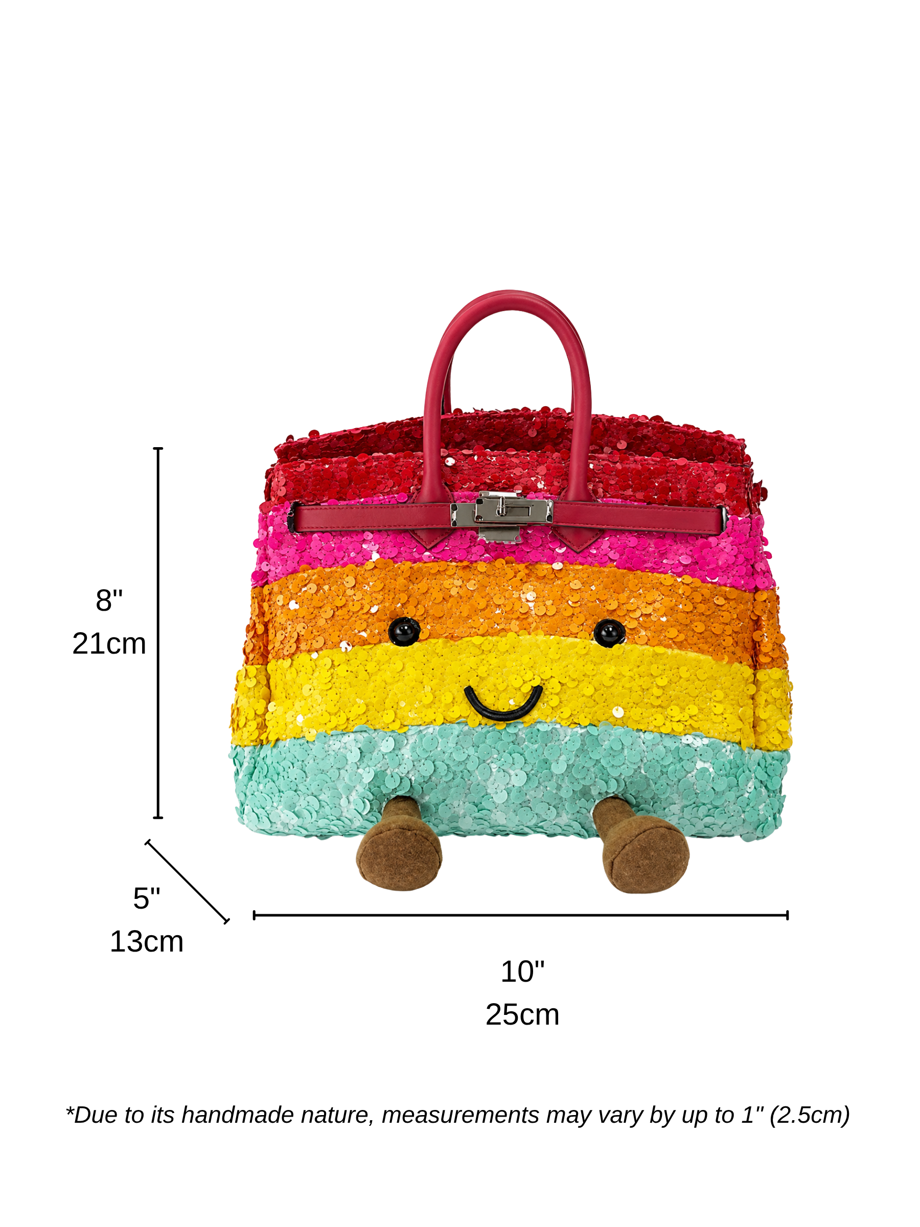Jellykin 30 Sequin Calf Leather-Trim Bag in Rainbow — Detail