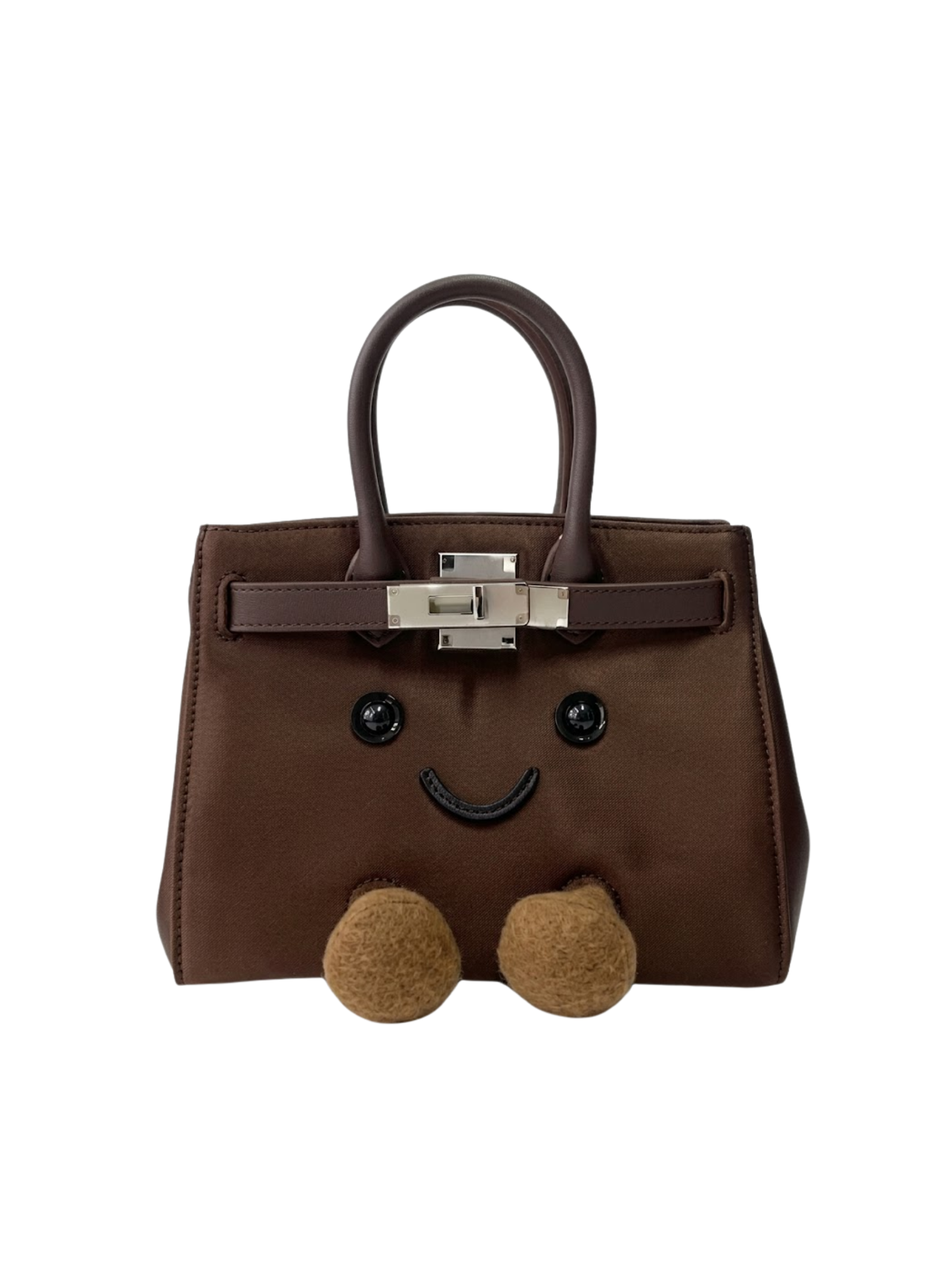 Jellykin 25 Brown Silk Leather Bag - Front