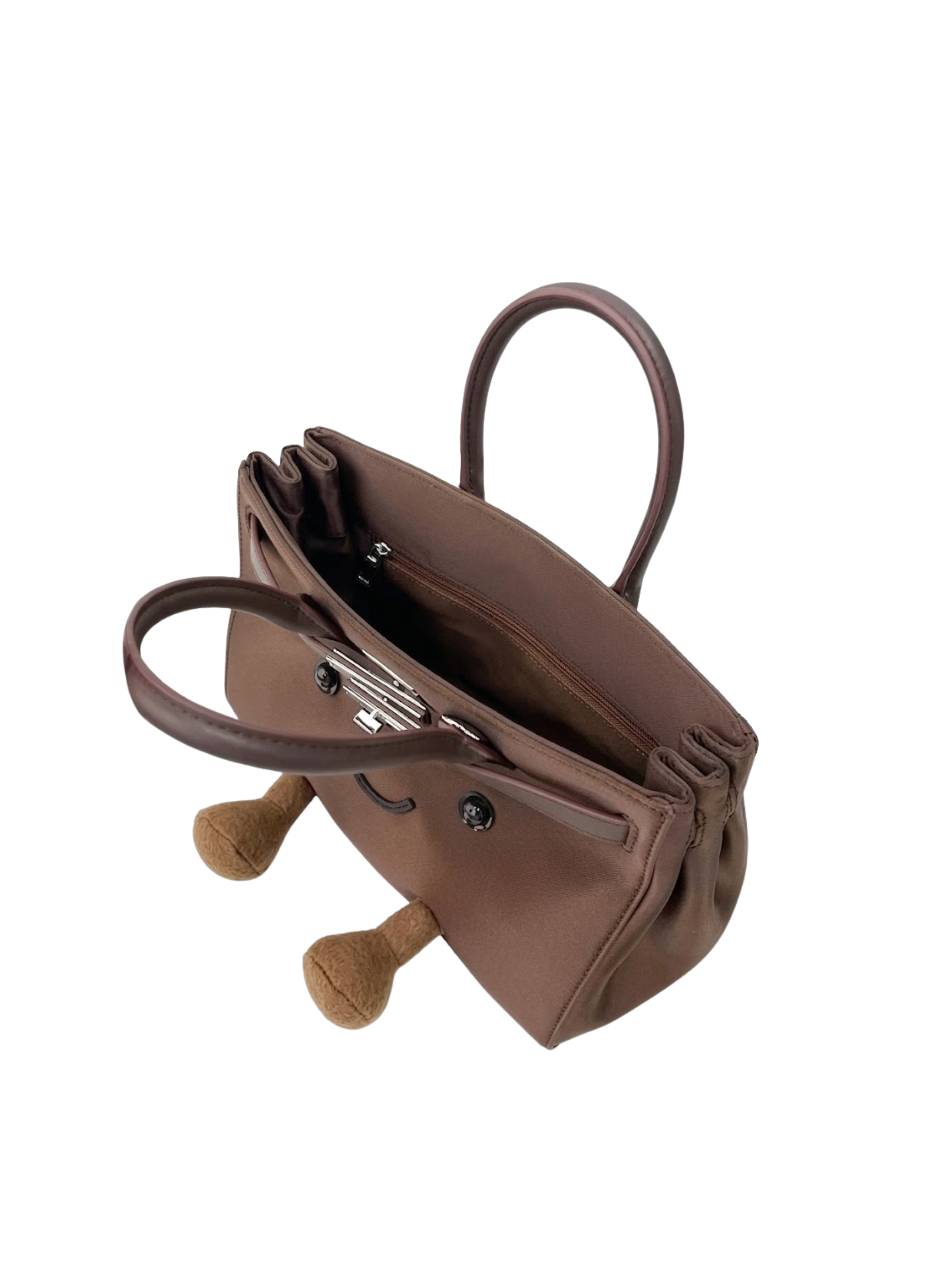 Jellykin 25 Brown Silk Leather Bag - Interior