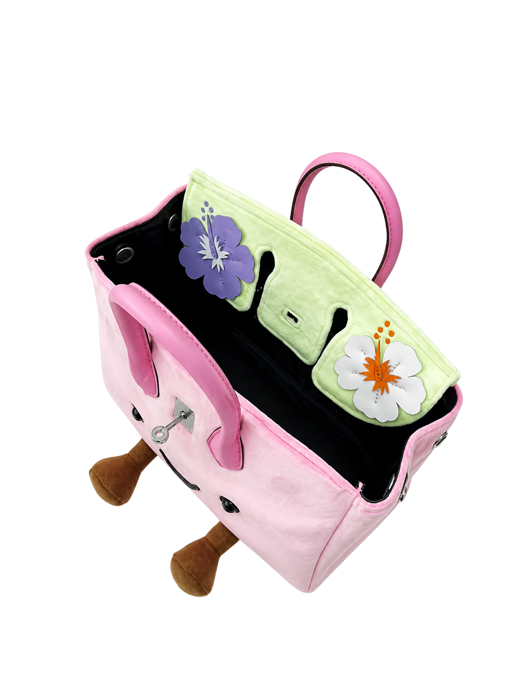 Jellykin 25 Velvet Calf Leather-Trim Bag in Hibiscus — Inside
