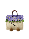 Jellykin 25 Woven Raffia Calf Leather-Trim Bag in Garden — Front