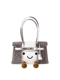 Jellykin 28 Croc Calf Leather Shoulder Bag in Himalaya, front view