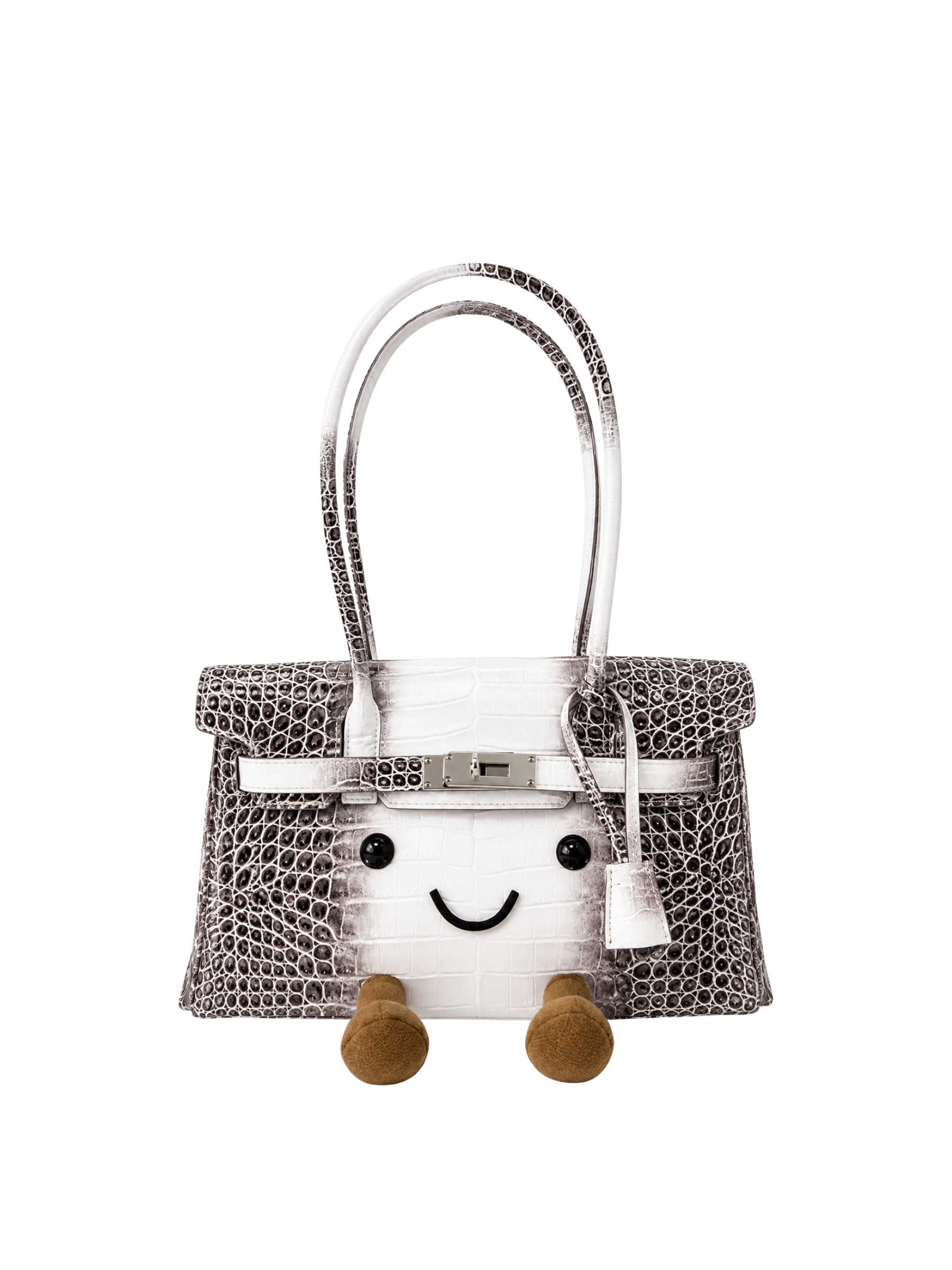 Jellykin 28 Croc Calf Leather Shoulder Bag in Himalaya, front view