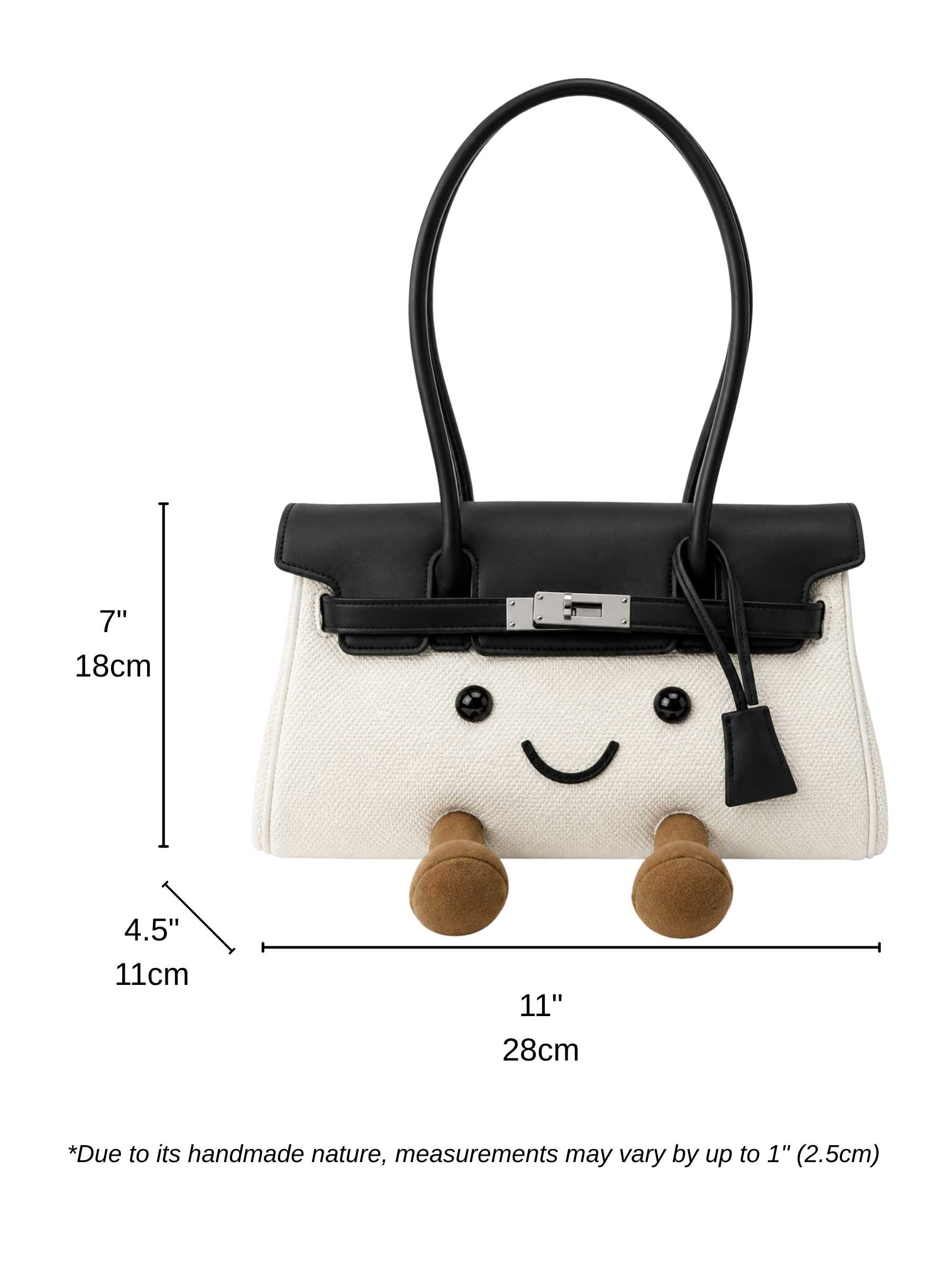 Jellykin 28 Denim Calf Leather-Trim Shoulder Bag measurement guide