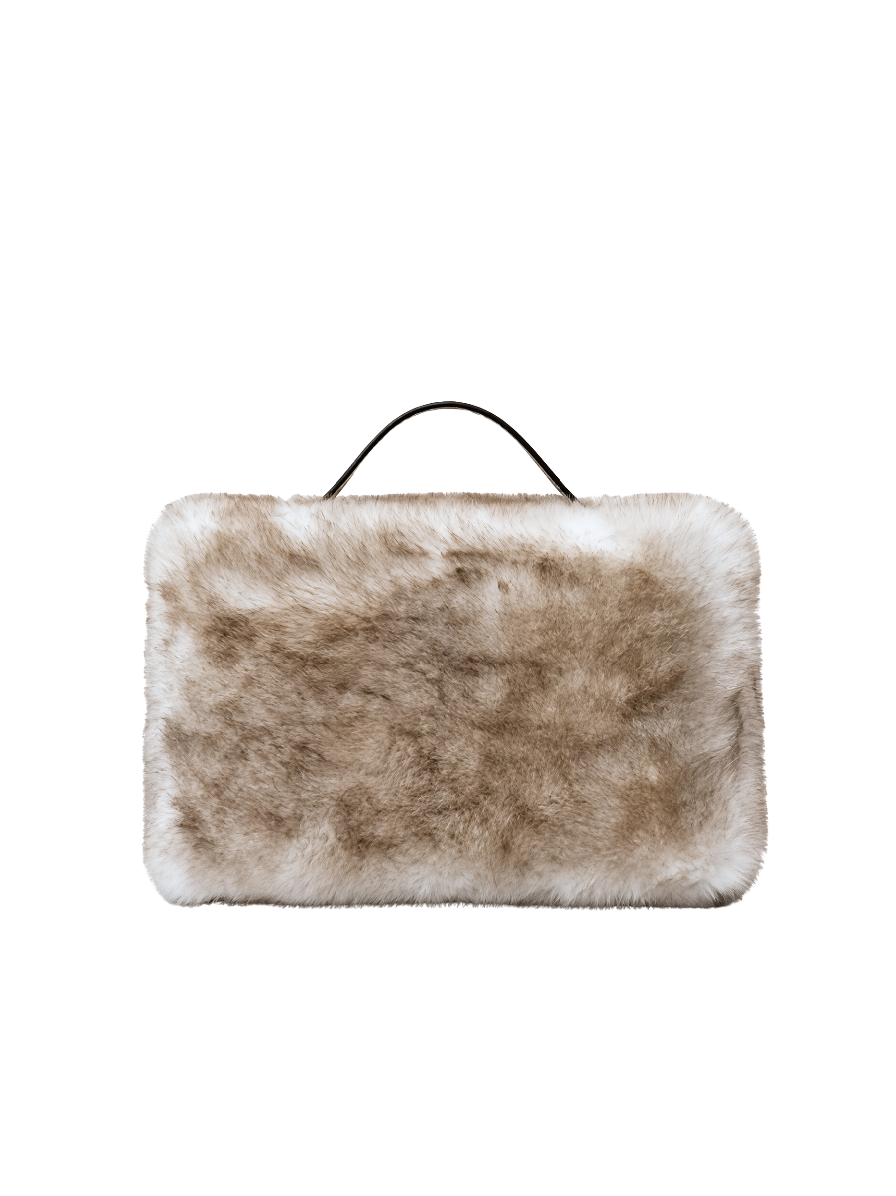 Jellykin 28 Faux Fur Calf Leather-Trim Slim Vanity Bag in Himalaya — Back