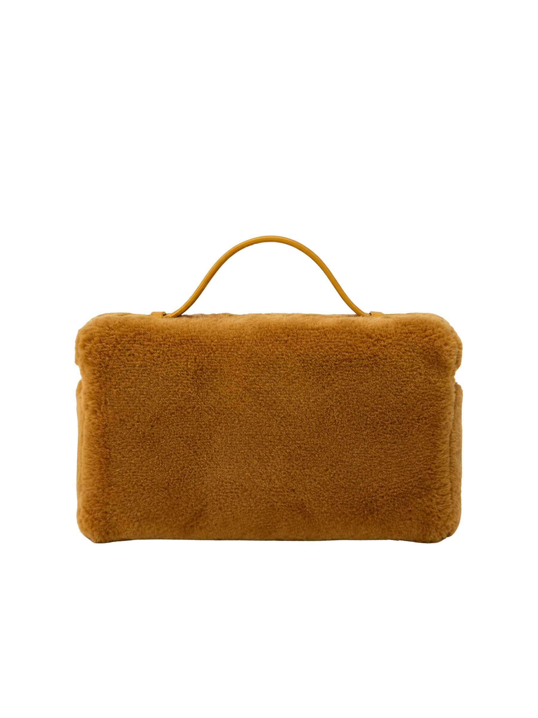 Jellykin 28 Faux Fur Calf Leather-Trim Slim Vanity Bag in Mocha — Back