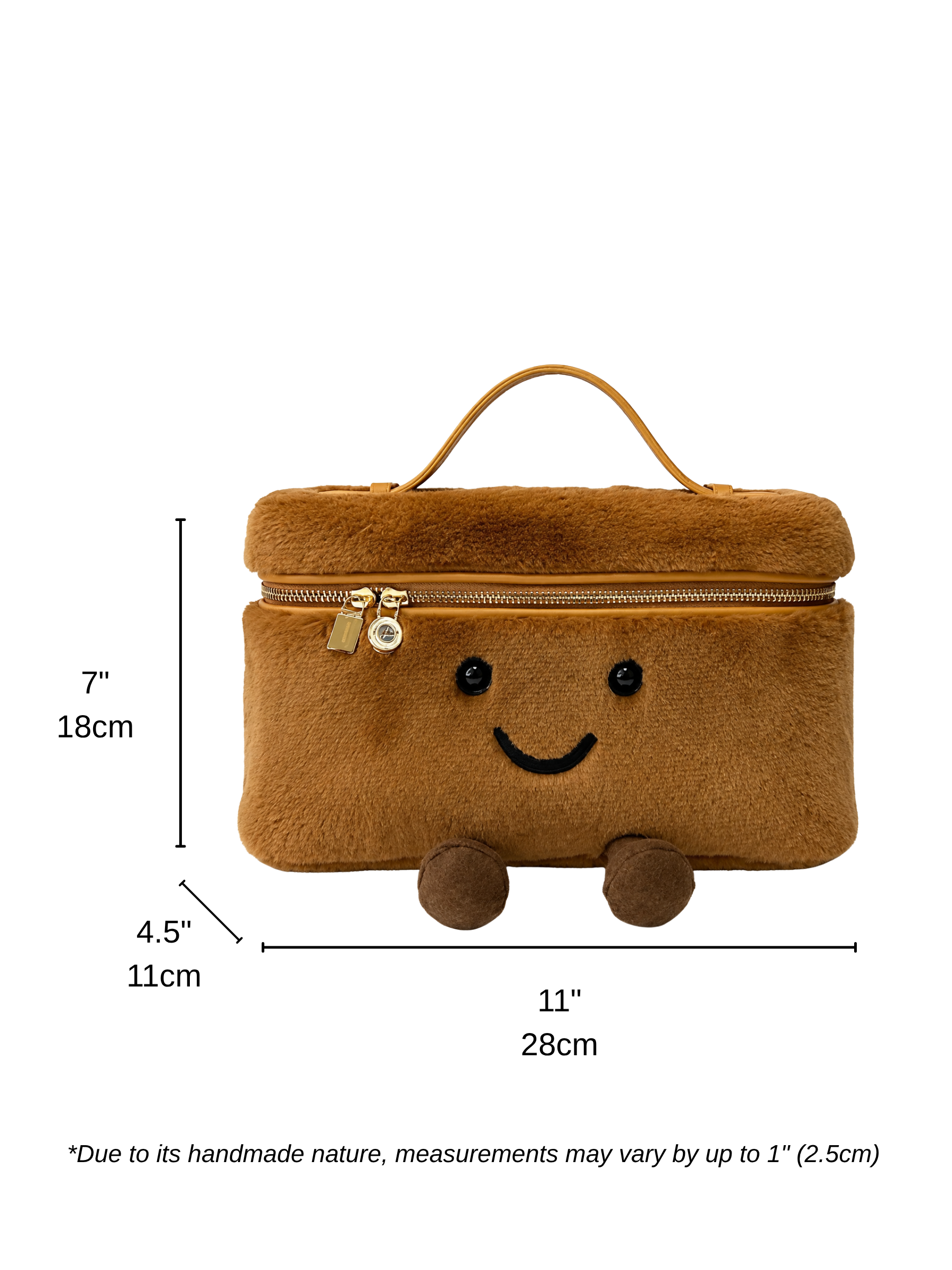 Jellykin 28 Faux Fur Calf Leather-Trim Slim Vanity Bag in Himalaya — Size