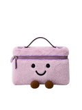 Jellykin 28 Faux Fur Calf Leather-Trim Slim Vanity Bag in Ube — Front