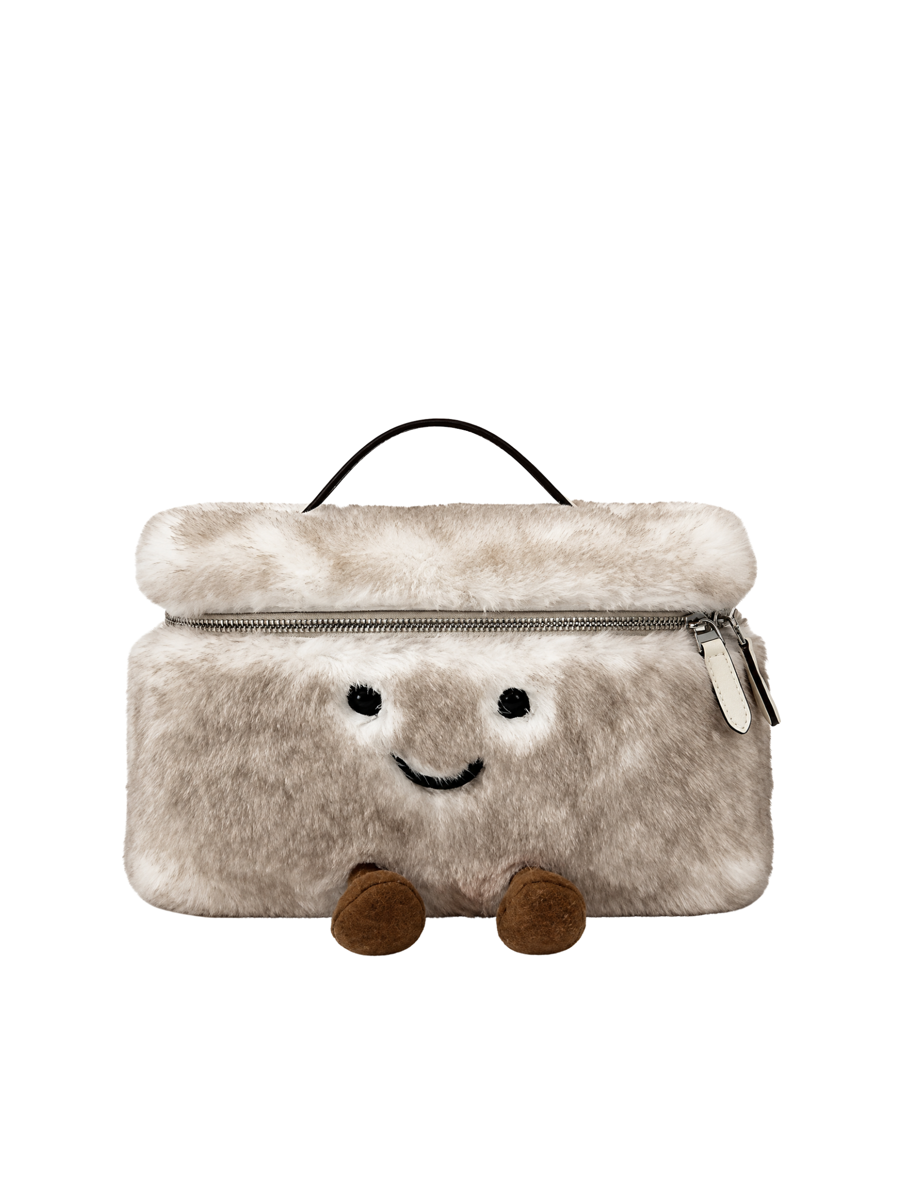 Jellykin 28 Faux Fur Calf Leather-Trim Slim Vanity Bag in Ube, front view
