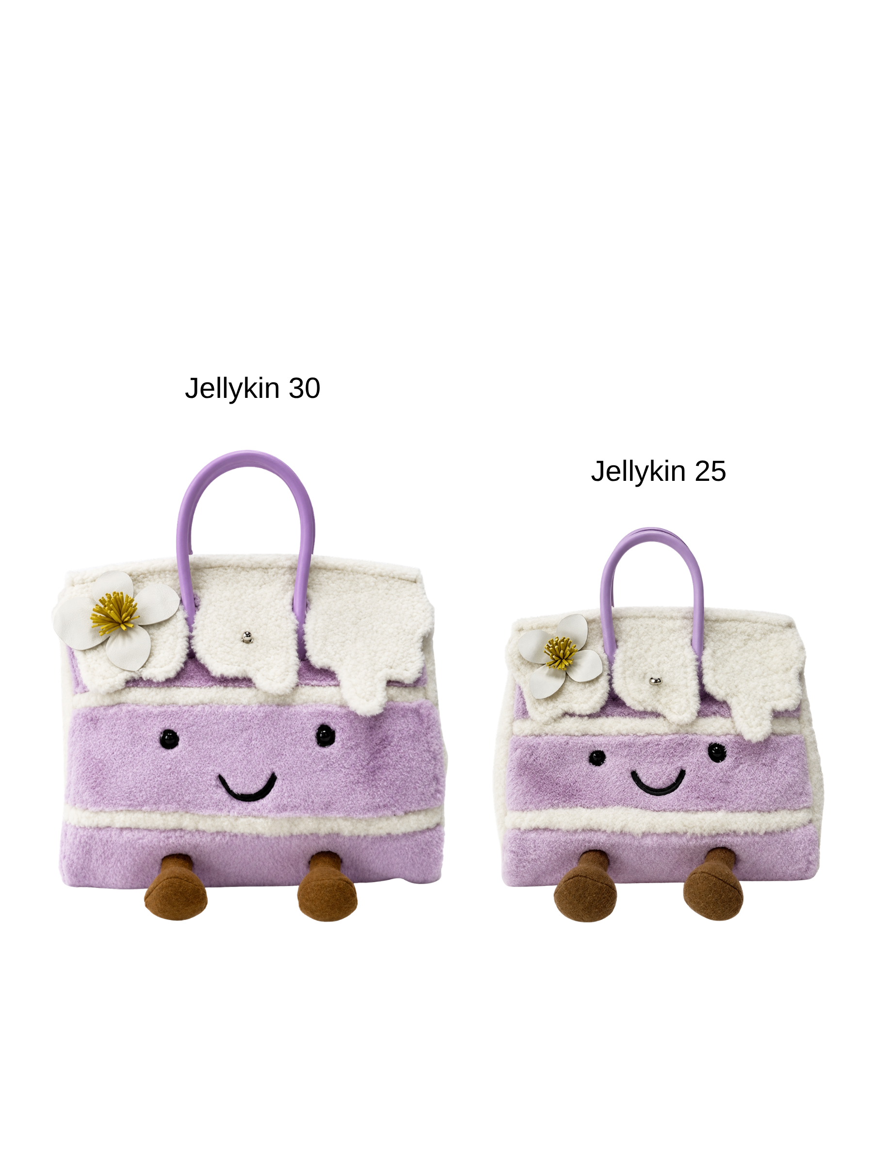 Jellykin 30 Purple Faux Fur Leather Bag - Size Comparison