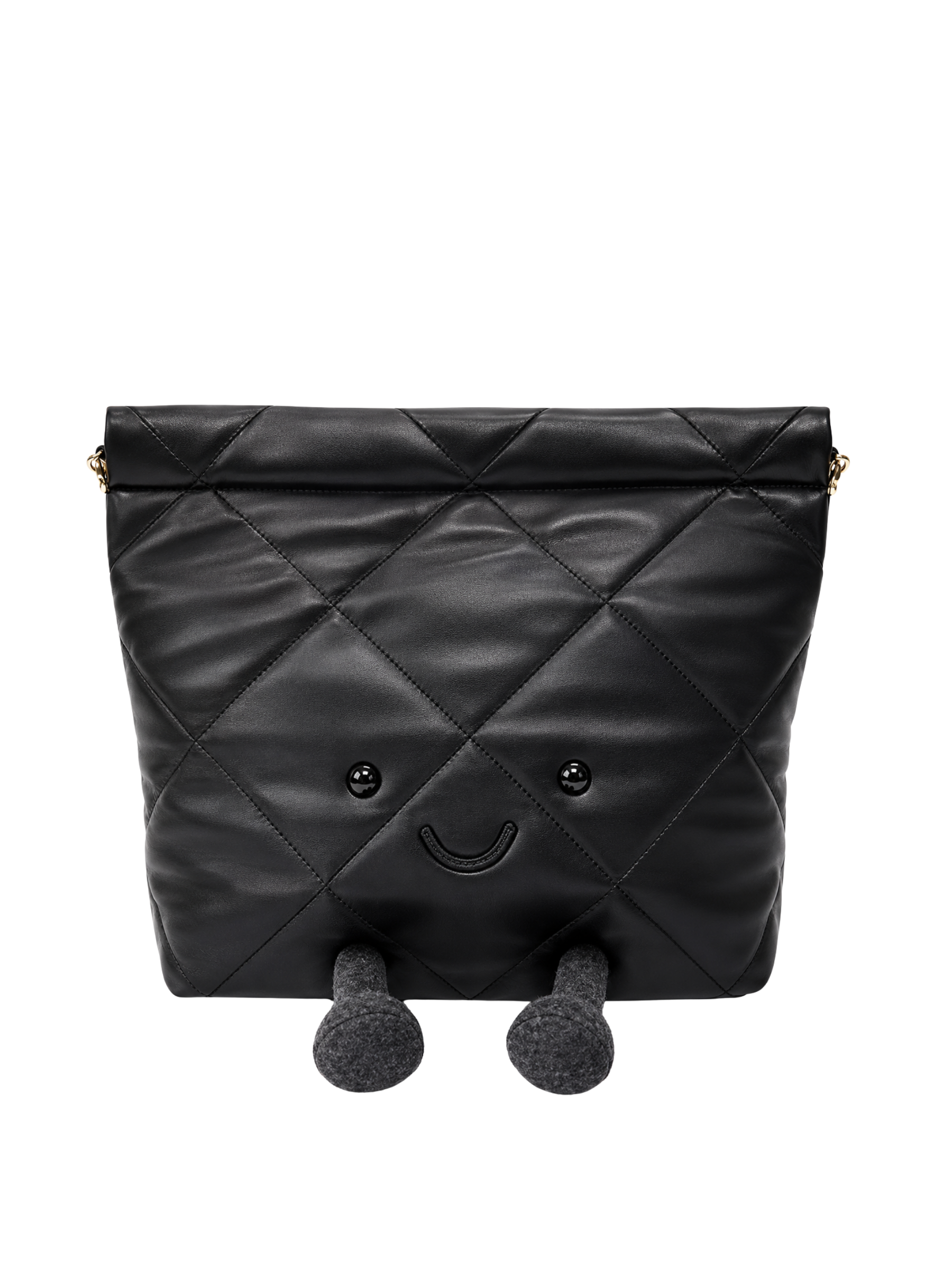 Jellykin 30 Leather Shopping Bag in Caviar — Front View