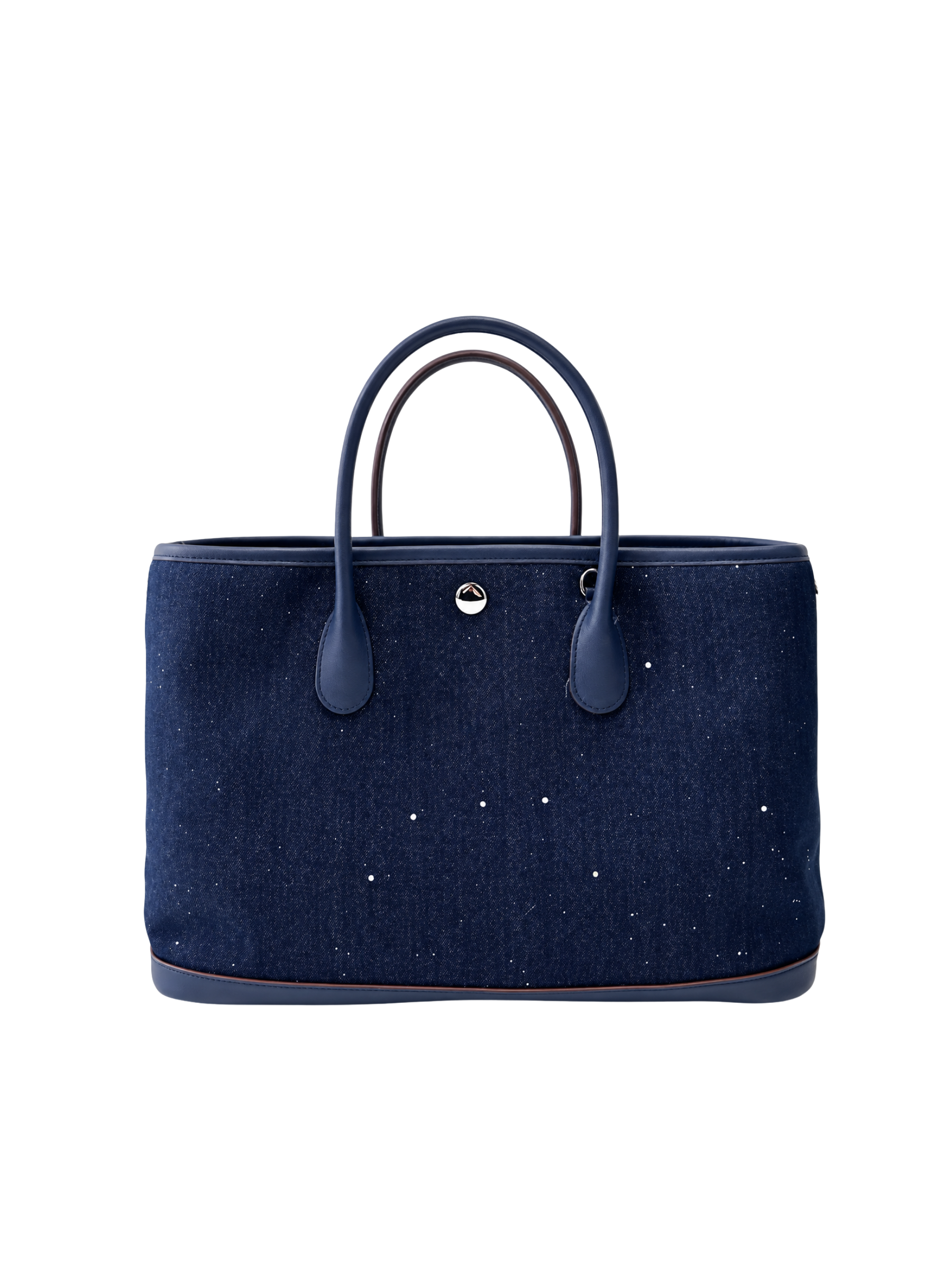 Jellykin 30 Blue Denim Leather Trim Tote Bag - Back