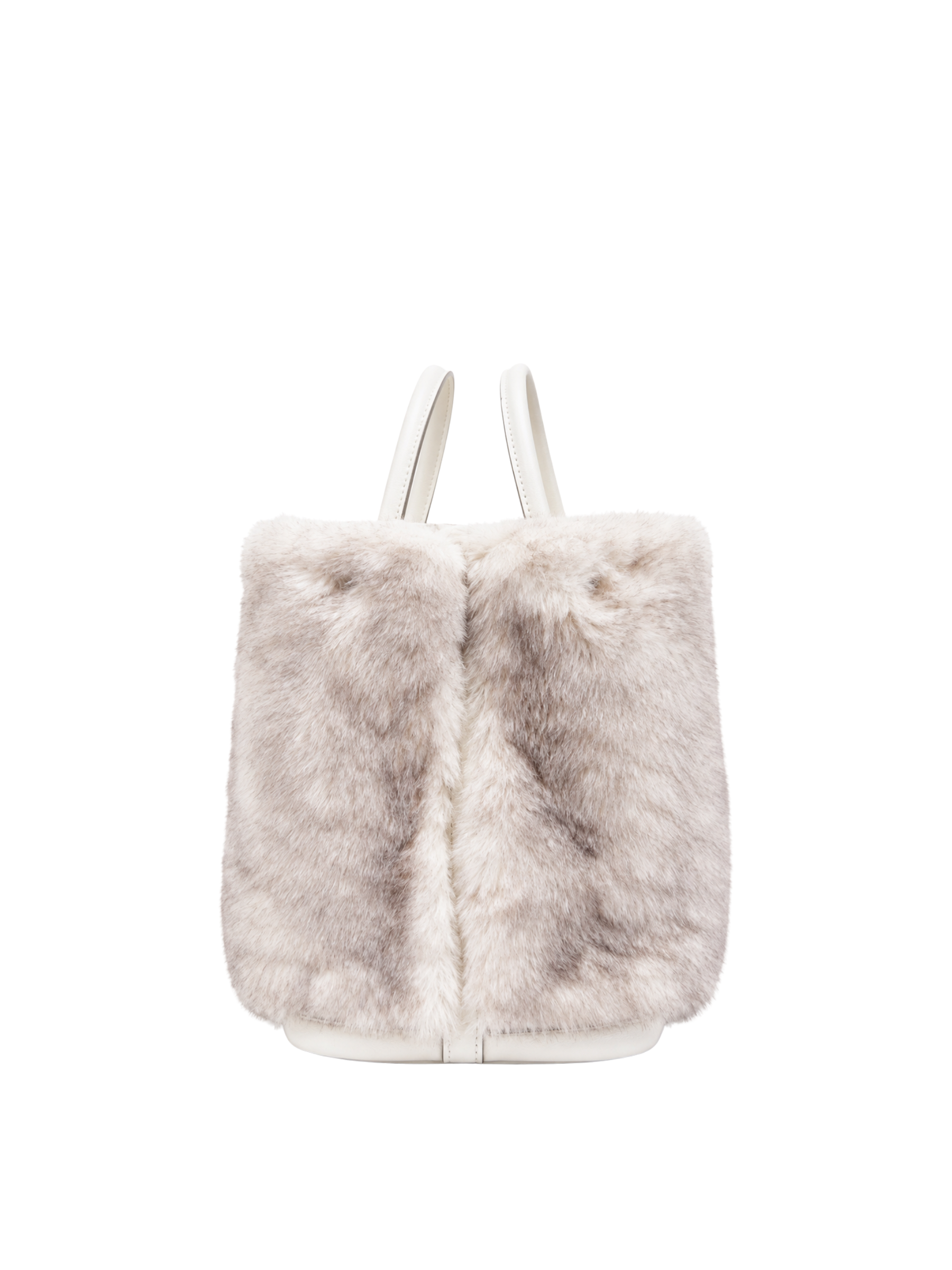 Jellykin 30 Pink Faux Fur Leather Trim Tote Bag - Side