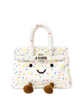Jellykin 30 White Faux Fur Leather Bag - Front