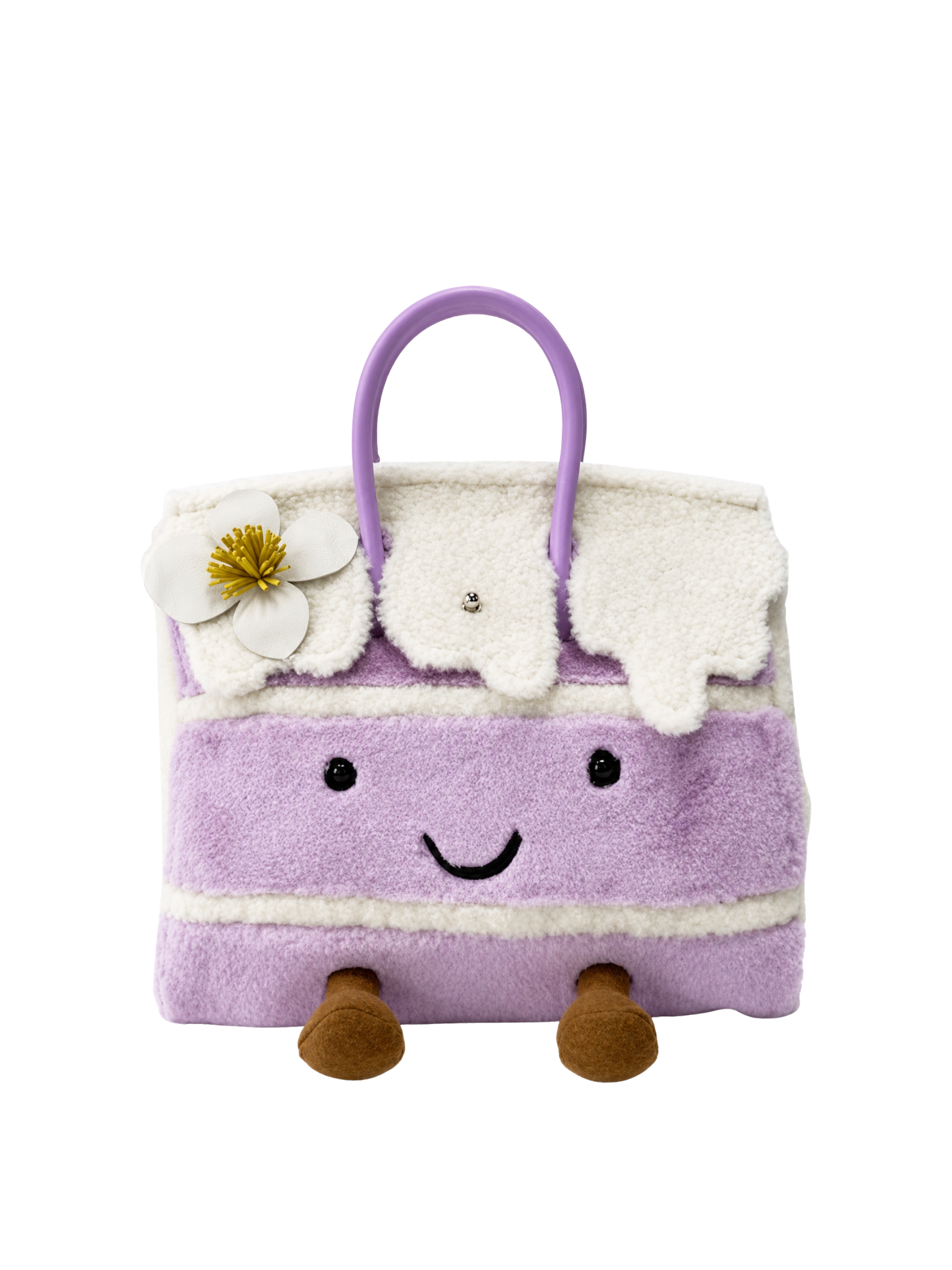 Jellykin 30 Purple Faux Fur Leather Bag - Front