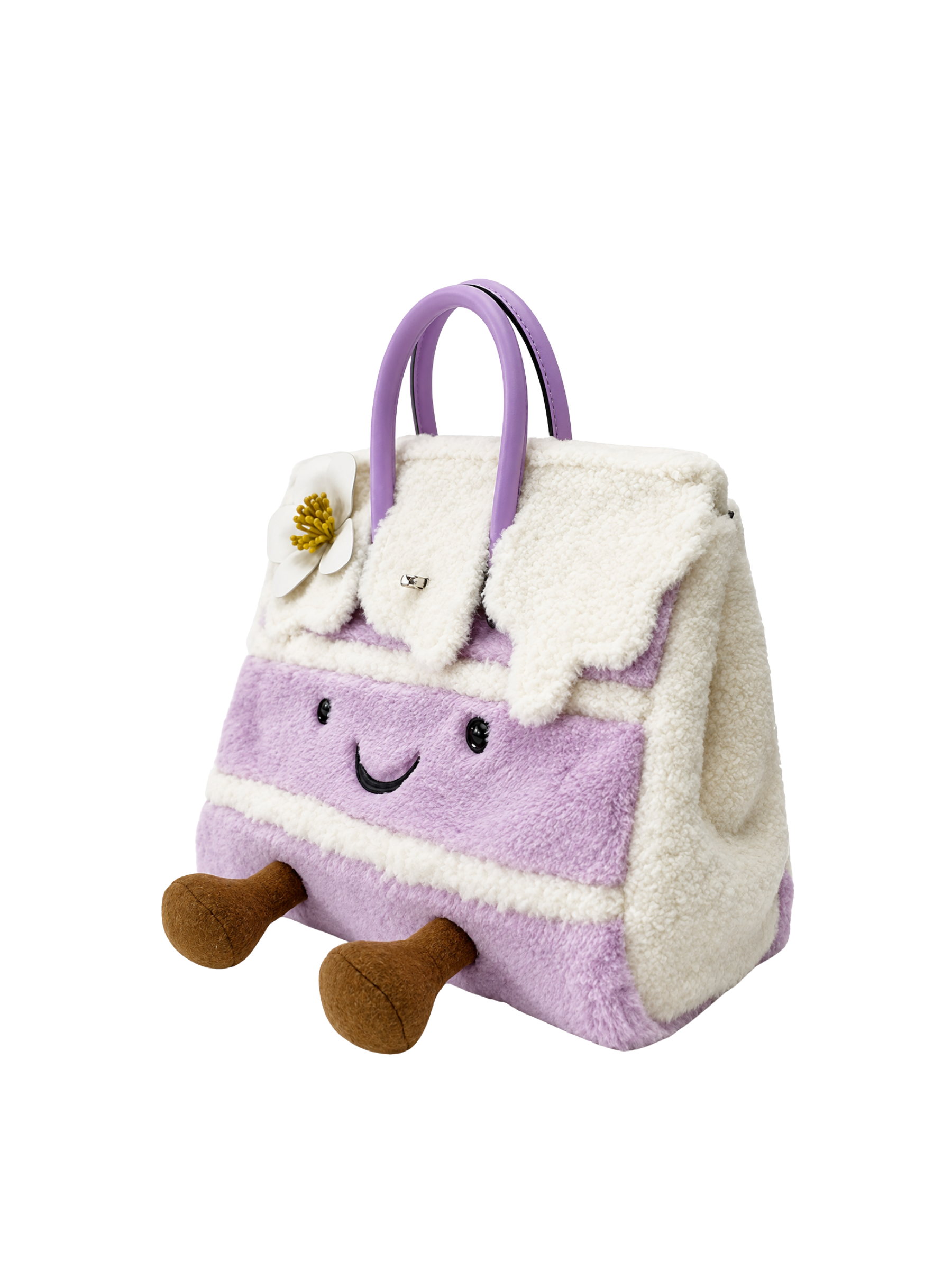 Jellykin 30 Purple Faux Fur Leather Bag - Side