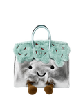 Jellykin 30 Green Metallic Faux Fur Leather Bag - Front