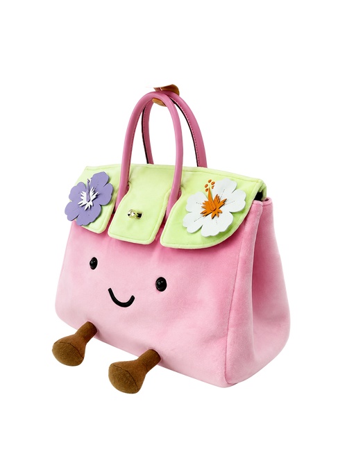 Jellykin 30 Velvet Calf Leather-Trim Bag in Hibiscus — Side