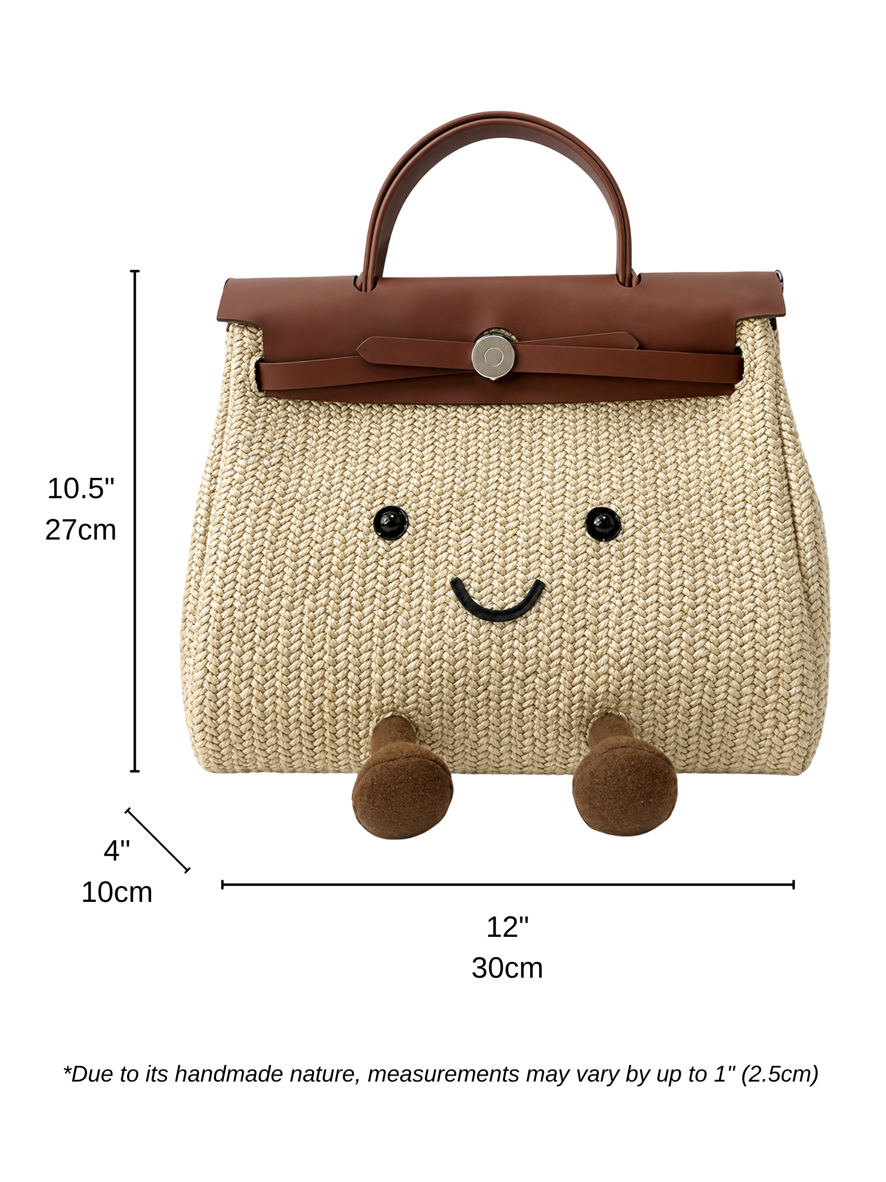 Jellykin 30 Woven Raffia Calf Leather-Trim Clutch Bag measurement guide