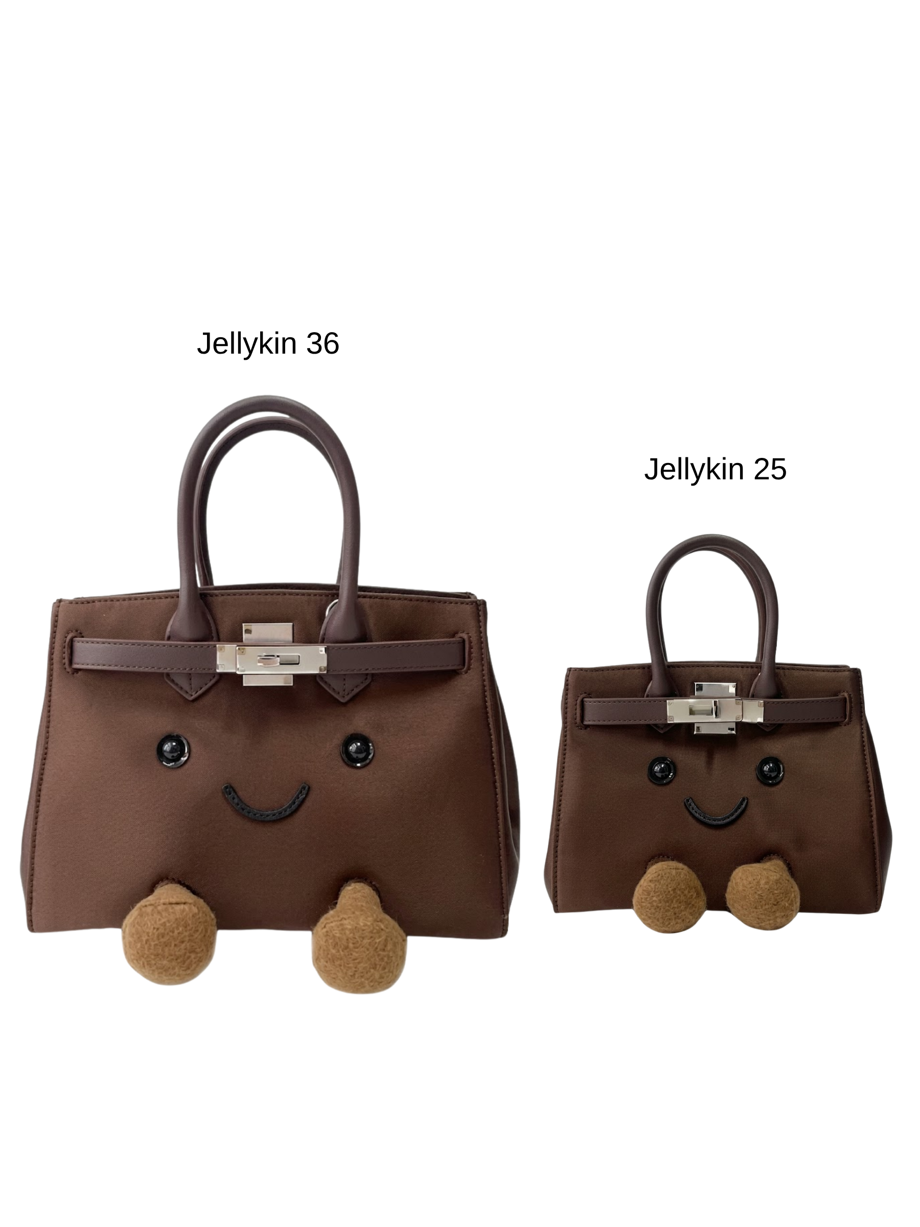 Jellykin 36 Brown Silk Leather Bag - Size Comparison
