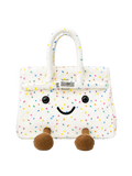 Jellykin 36 White Faux Fur Leather Bag - Front