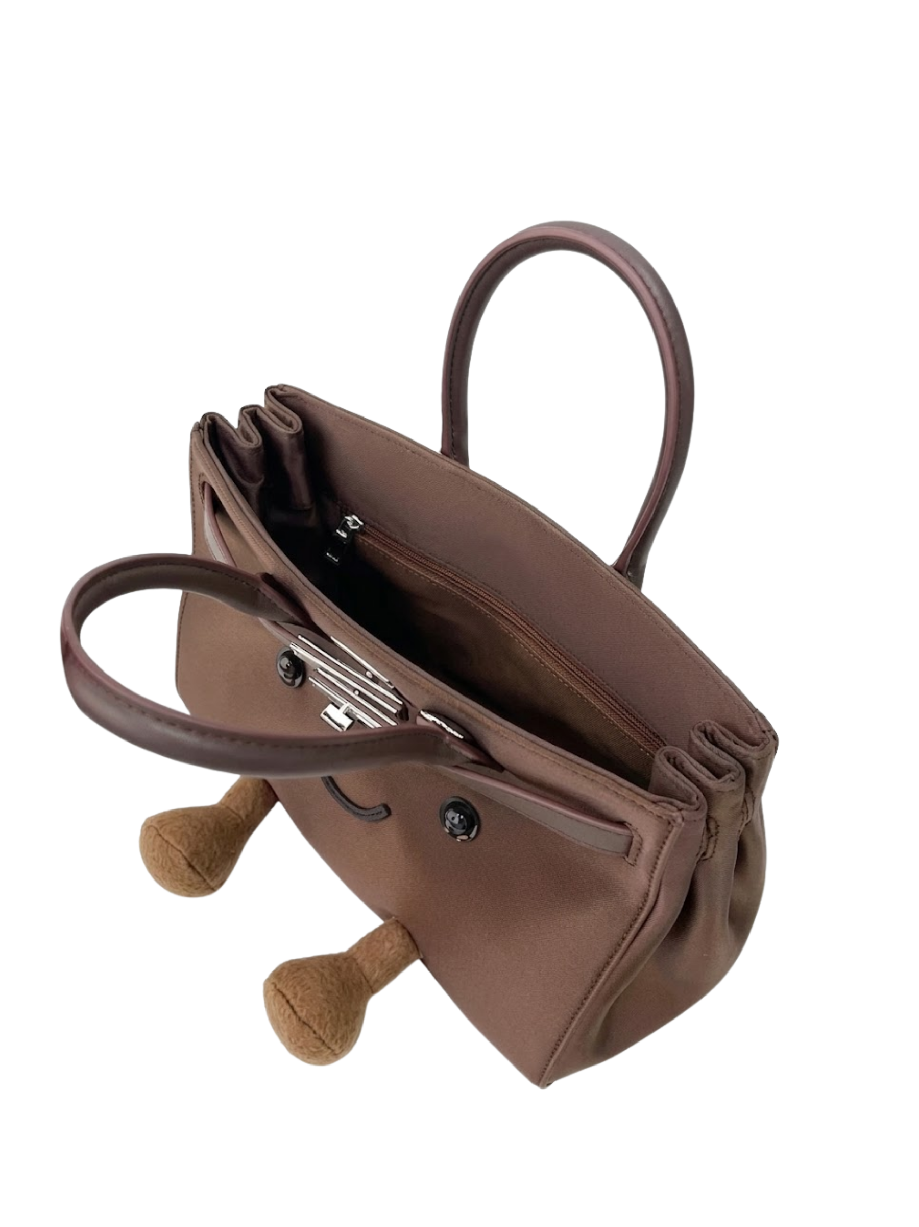 Jellykin 36 Brown Silk Leather Bag - Interior