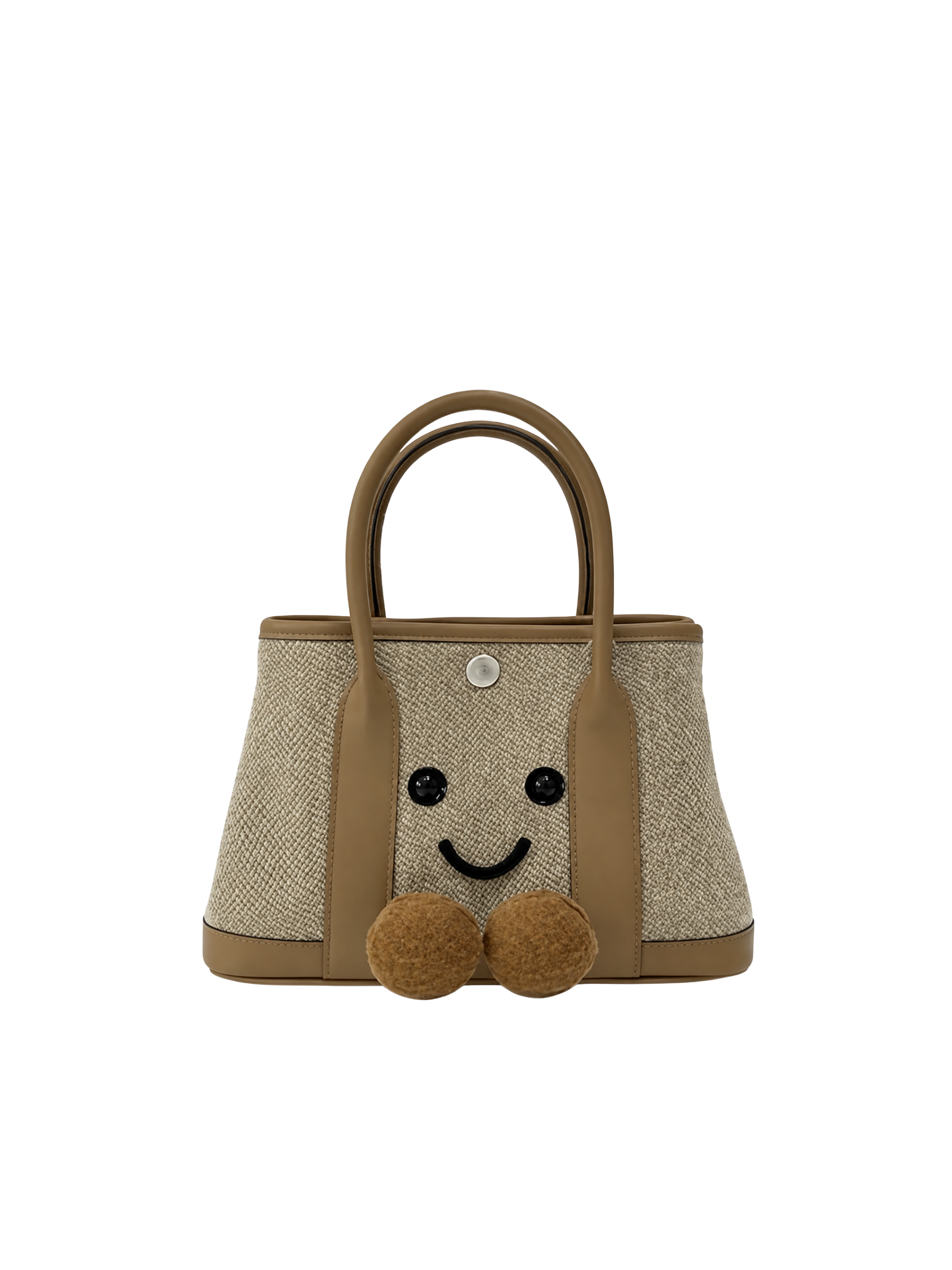 Jellykin 23 Denim Calf Leather-Trim Carryall Tote Bag in Tahini, front view
