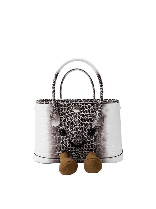 Jellykin 23 Calf Leather Carryall Tote Bag in Himalaya, front view