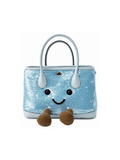 Jellykin 23 Sequin Calf Leather-Trim Carryall Tote Bag in Blue Marshmallow, front view