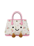 Jellykin 30 Canvas Leather-Trim Carryall Tote Bag in Floral, front view