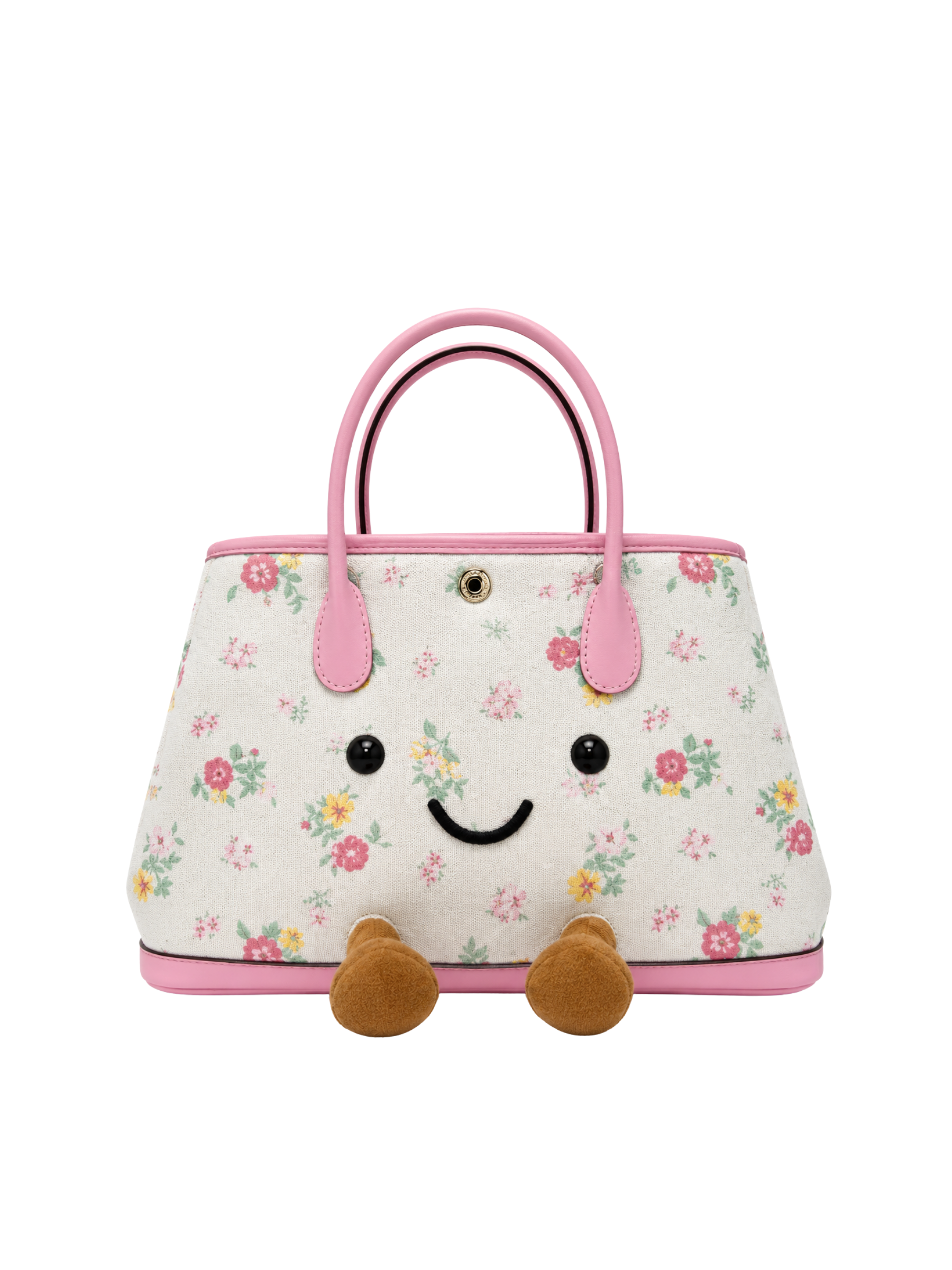 Jellykin 30 Canvas Leather-Trim Carryall Tote Bag in Floral, front view