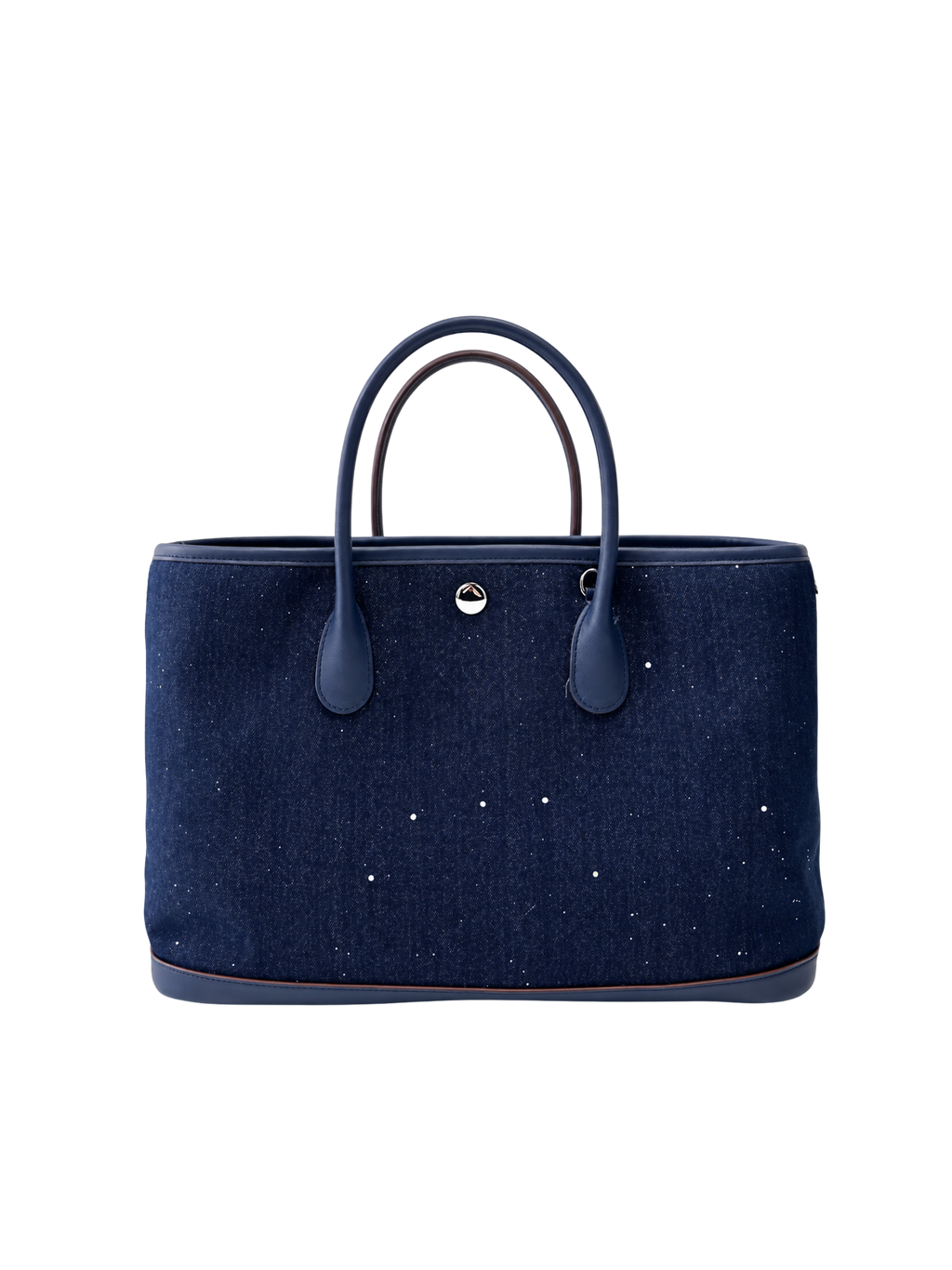 Jellykin Denim Leather Trim Tote Bag