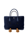 Jellykin Denim Leather Trim Tote Bag