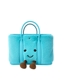 Jellykin Faux Fur Leather Trim Tote Bag