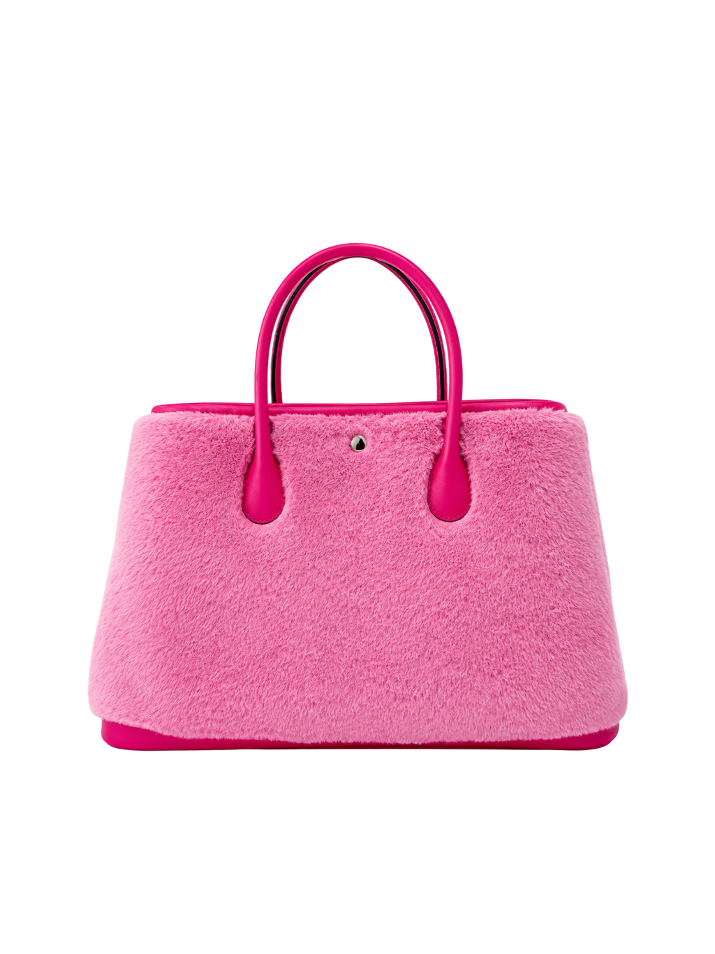 Jellykin Faux Fur Leather Trim Tote Bag
