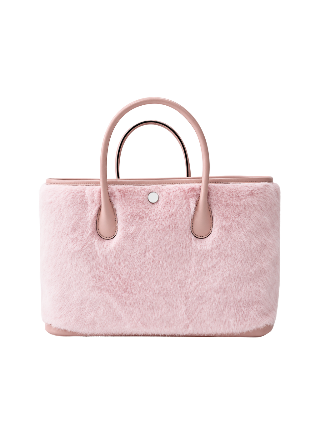 Jellykin Faux Fur Leather Trim Tote Bag